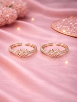 White Velvet - Rose Gold Bloomora 925 Silver Adjustable Toe Ring