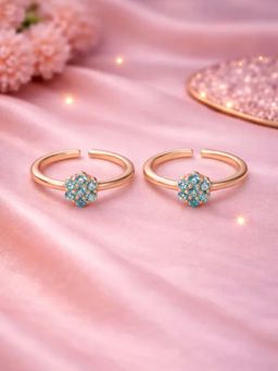 White Velvet - Aurelia Aqua Bloom 925 Silver Adjustable Toe Ring