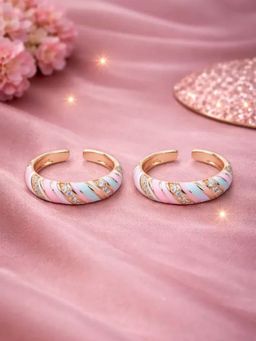 White Velvet - 925 Silver Pastel Swirl Adjustable Toe Ring