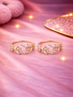 White Velvet - Gold Aurora Vine Adjustable Toe Ring -925 Silver