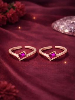 White Velvet - 925 Silver Ruby Aura Adjustable Toe Ring