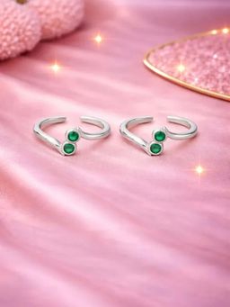 White Velvet - 925 Silver Ruby Aura Adjustable Toe Ring