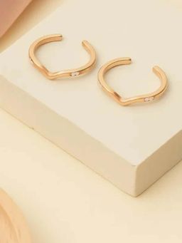 White Velvet - 925 Silver Rose Gold Serenity Curve Adjustable Toe Ring