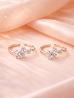 White Velvet - Blossom Spark 925 Silver Rose Gold Adjustable Toe Ring