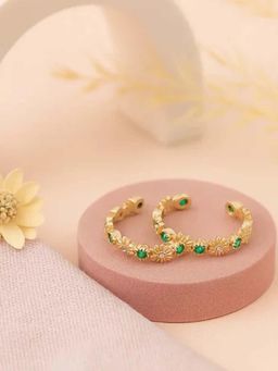 White Velvet - Floral Grace 925 Silver Adjustable Rose Gold Toe Ring