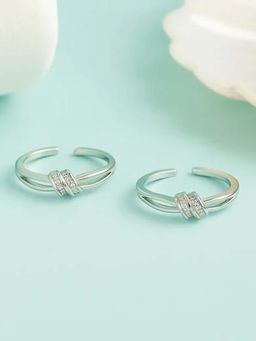 White Velvet - Silver Infinity Grace 925 Silver Adjustable Toe Ring