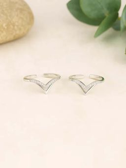 White Velvet - V-Glow 925 Silver Adjustable Toe Ring