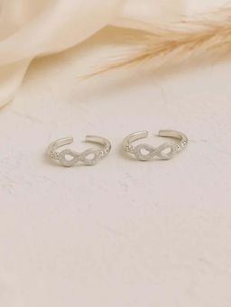 White Velvet - Silver Infinity Spark 925 Silver Adjustable Toe Ring