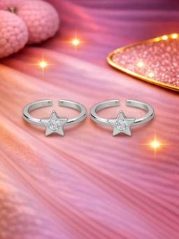 White Velvet - Silver Starlight Charm 925 Silver Adjustable Toe Ring