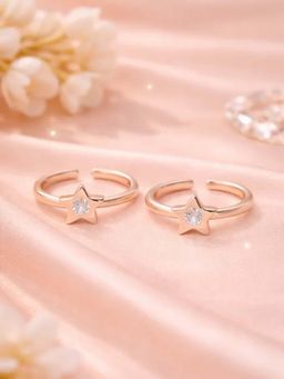 White Velvet - Gold Starlight Charm 925 Silver Adjustable Toe Ring