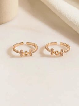 White Velvet - Gold Linka Glow 925 Silver Adjustable Toe Ring