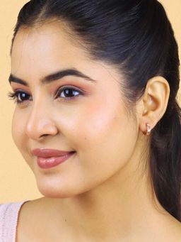 White Velvet - Aurora Bloom Rose Gold Hoops Earrings - 925 Silver
