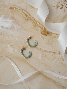 White Velvet - Aqua Hoops - 925 Silver