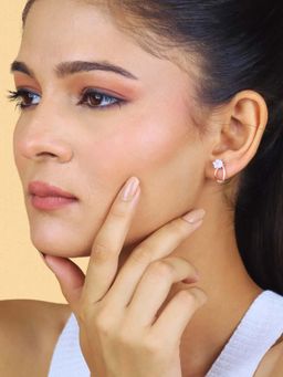 White Velvet - Blush Bloom Earrings - 925 Silver