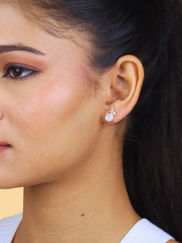 White Velvet - The Ethereal Dewdrop Rose Gold Earrings - 925 Silver