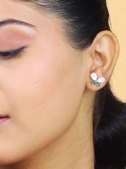 White Velvet - Flutter Gleam Earrings - 925 Silver