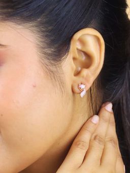 White Velvet - The Foxy Grace Rose Gold Earrings - 925 Silver