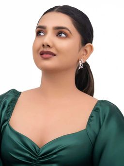 White Velvet - Fresh Water Pearl With Cubic Zirconia Earrings - 925 Silver