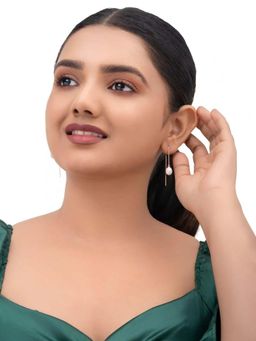 White Velvet - Fresh Water Pearl Danglers - 925 Silver