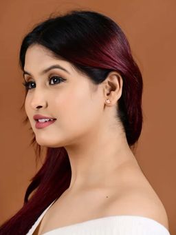 White Velvet - Ginkgo Grace Rose Gold Earrings - 925 Silver