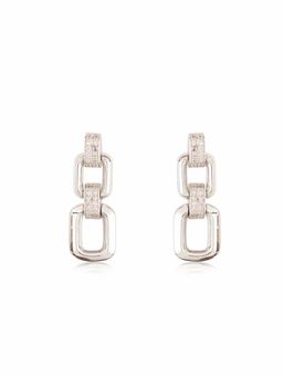 White Velvet - Infinity Link Rose Gold Earrings - 925 Silver