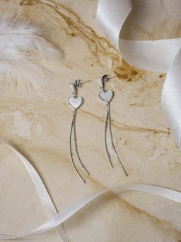 White Velvet - Love Drop Earrings - 925 Silver