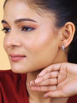 White Velvet - The Lustro Geo Hoops Earrings - 925 Silver