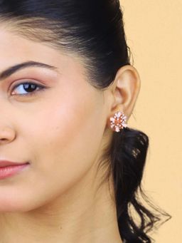 White Velvet - The Rose Radiance Burst Earrings - 925 Silver