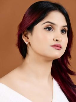 White Velvet - Rosette Radiance Huggie Hoops Earrings - 925 Silver