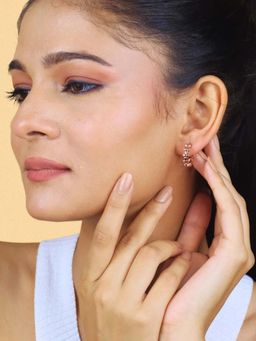 White Velvet - Statement Crossover Sparkle Hoops Earrings - 925 Silver