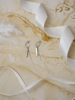 White Velvet - Silver Drop Earrings - 925 Silver