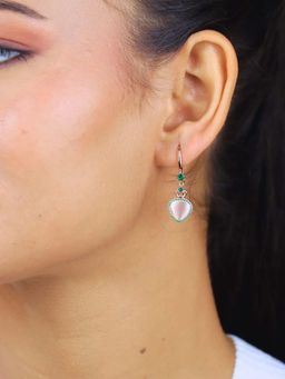White Velvet - The Verdant Crown Heart Earrings - 925 Silver