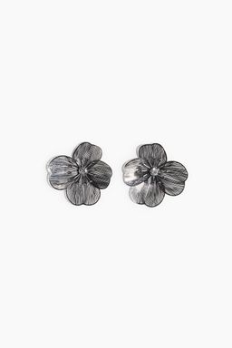 H&M - Women Silver Flower-Shaped Earrings