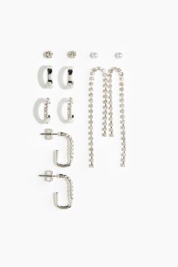 H&M - Women Silver 6 Pairs Earrings