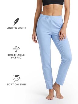 Tego - Blue Elastomultiester Solid Women Trackpant
