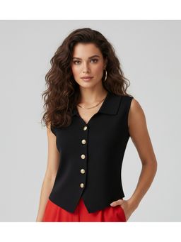 Outzidr - Black Collared Top