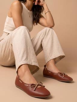 DENILL - Brown Women's Leather Ballerina