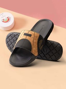 Chupps - Men Arc Casual Orange & Black Sliders