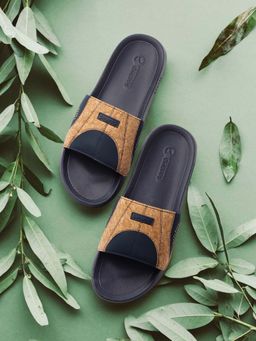 Chupps - Men Arc Casual Orange & Navy Blue Sliders