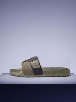 Chupps - Men Cross Casual Olive & Black Sliders