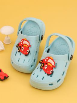 Yellow Bee - Clogs with Adorable Smiling Car Design Clogs for Boys