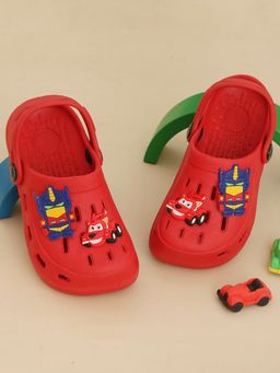 Yellow Bee - Clogs with Vibrant Racing Car and Robot Cartoon Motifs for Boys