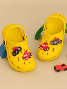 Yellow Bee - Car-Themed Clogs with Fun Cartoon Design for Boys