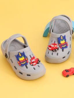 Yellow Bee - Stylish Clogs with Fun Racing Car and Robot Motifs for Boys