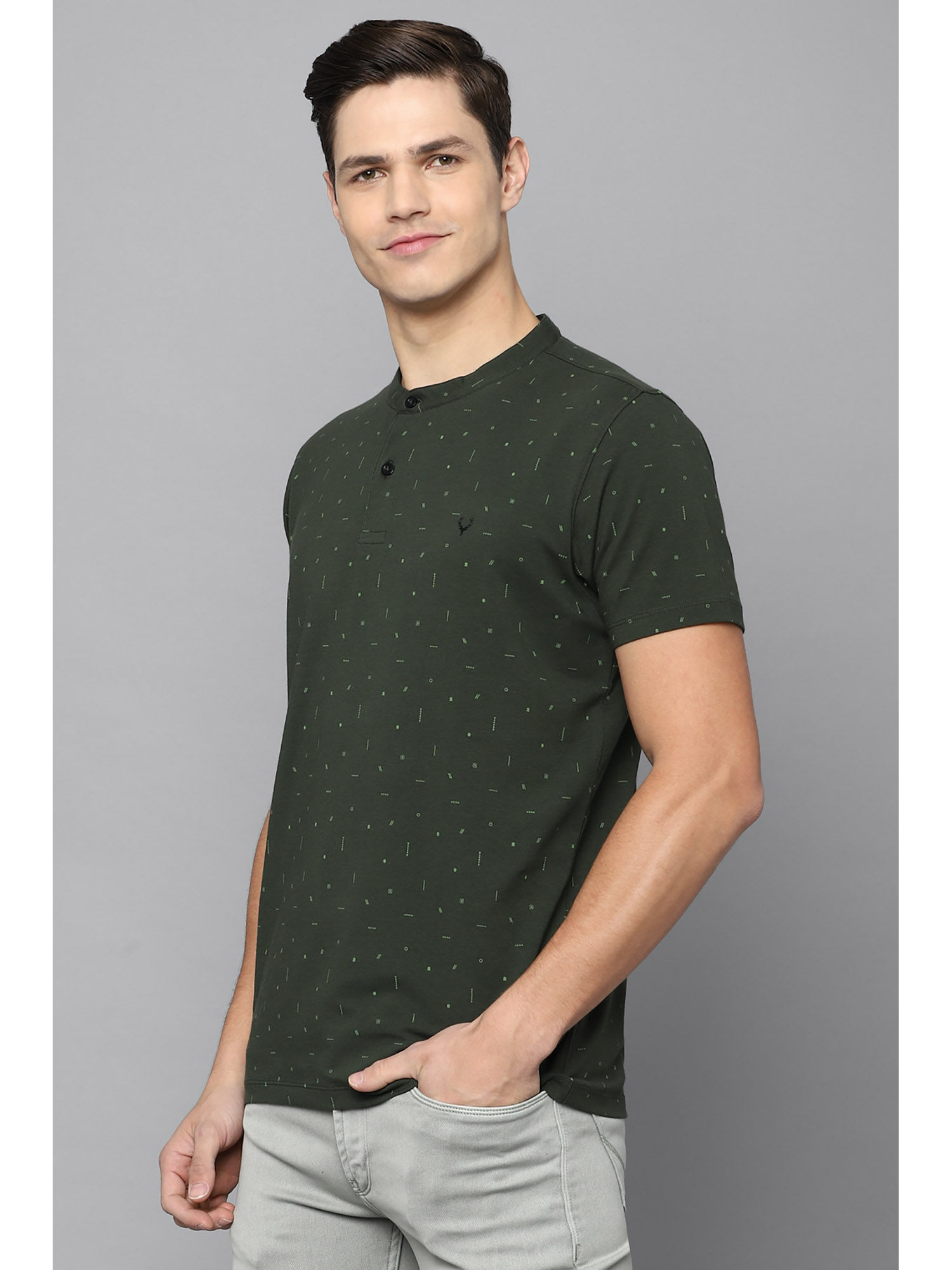 Allen Solly Olive T Shirt (2XL) Online 