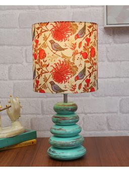 Homesake - Wood Table Lamp Algae Multi-Pebble Bird