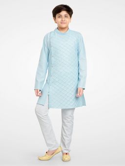 Jeetethnics - Boys Blue Kurta Pyjama (Set of 2)