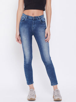 CRIMSOUNE CLUB - Womens Blue Solid Jeans