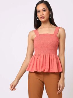 GAP - Coral Women's Regular Square Neck Top