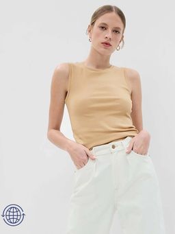 GAP - Beige Women's Slim Round Neck Top